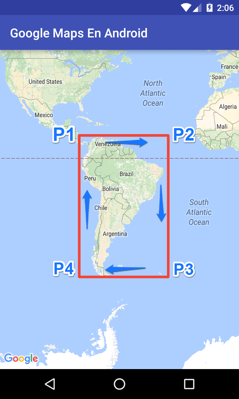Polilinea Mapa Sudamerica Android Develou 4001