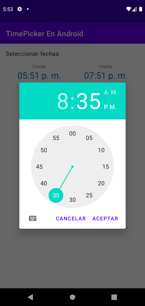 Seleccionar Tiempo Con TimePicker En Android - Develou